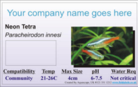 AQUASCAPE FISH IMPORTS - Personalised Aquarium Labels